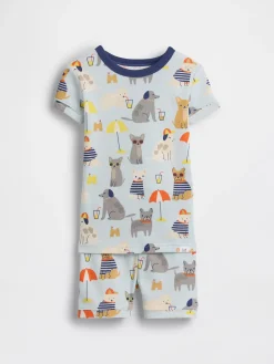 Baby & Toddler Organic Brushed Cotton Beach Dogs PJ Short Set