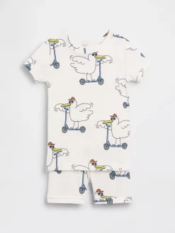Baby & Toddler Organic Brushed Cotton Scooter Seagull PJ Short Set