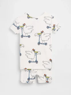 Baby & Toddler Organic Brushed Cotton Scooter Seagull PJ Short Set