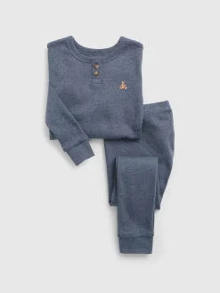 Baby & Toddler Organic Cotton Heather Henley PJ Set
