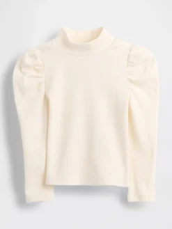 Baby & Toddler Puff-Sleeve Rib Mockneck