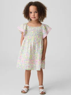 Baby & Toddler Smocked Flutter-Sleeve Dress