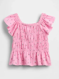 Baby & Toddler Smocked Flutter-Sleeve Top