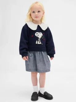 Baby & Toddler Snoopy Ruffle Collar Sweatshirt Dress