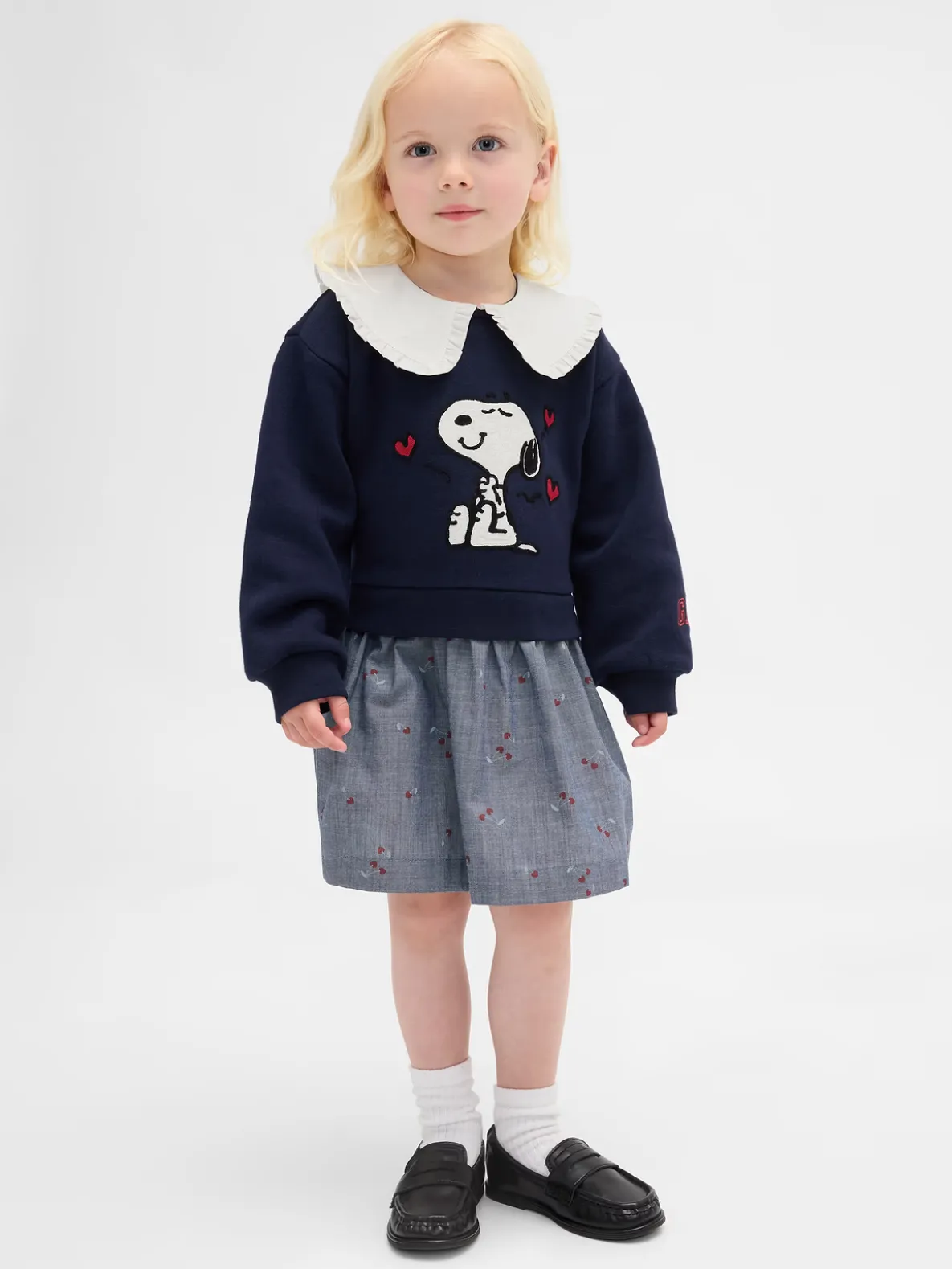 Baby & Toddler Snoopy Ruffle Collar Sweatshirt Dress