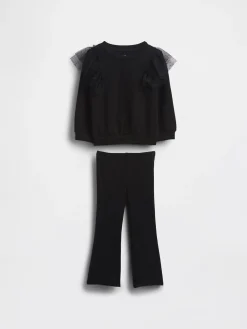 Baby & Toddler Tulle Sweatshirt & Rib Flare Leggings Set