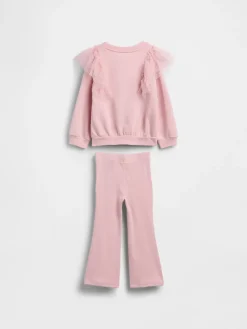 Baby & Toddler Tulle Sweatshirt & Rib Flare Leggings Set