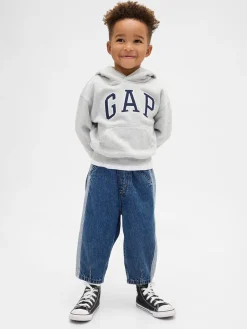 Baby & Toddler Two-Tone Pull-On Barrel Jeans