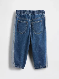 Baby & Toddler Two-Tone Pull-On Barrel Jeans