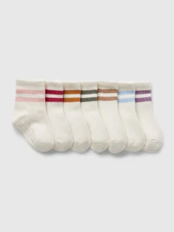 Baby & Toddler Varsity Stripe Quarter Crew Socks (7-Pack)