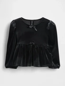 Baby & Toddler Velour Bow Top