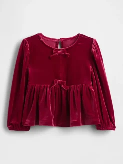 Baby & Toddler Velour Bow Top