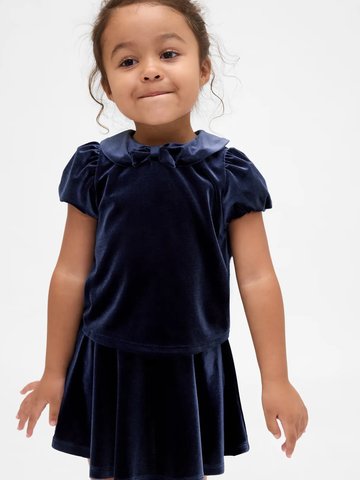 Baby & Toddler Velour Bow Outfit Set