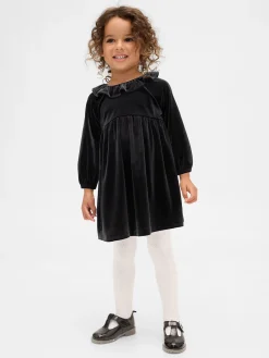 Baby & Toddler Velour Ruffle Collar Dress