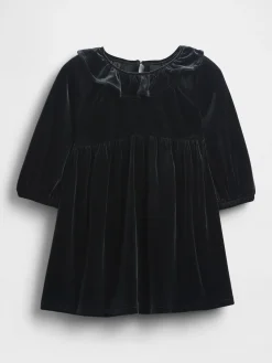 Baby & Toddler Velour Ruffle Collar Dress