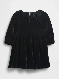 Baby & Toddler Velour Ruffle Collar Dress