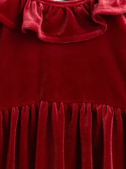 Baby & Toddler Velour Ruffle Collar Dress