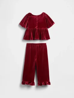Baby & Toddler Velour Ruffle Outfit Set
