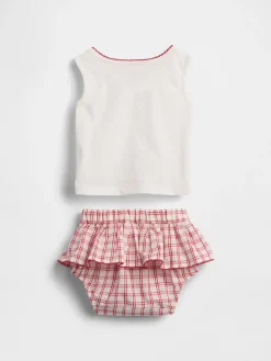 Baby Brannan Bear Tank Top & Plaid Skort Set