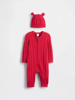 Baby Cable-Knit One-Piece Outfit Set
