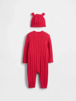 Baby Cable-Knit One-Piece Outfit Set