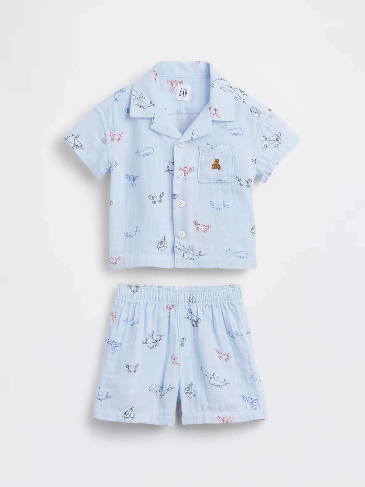 Baby Cotton Gauze Cabana Outfit Set