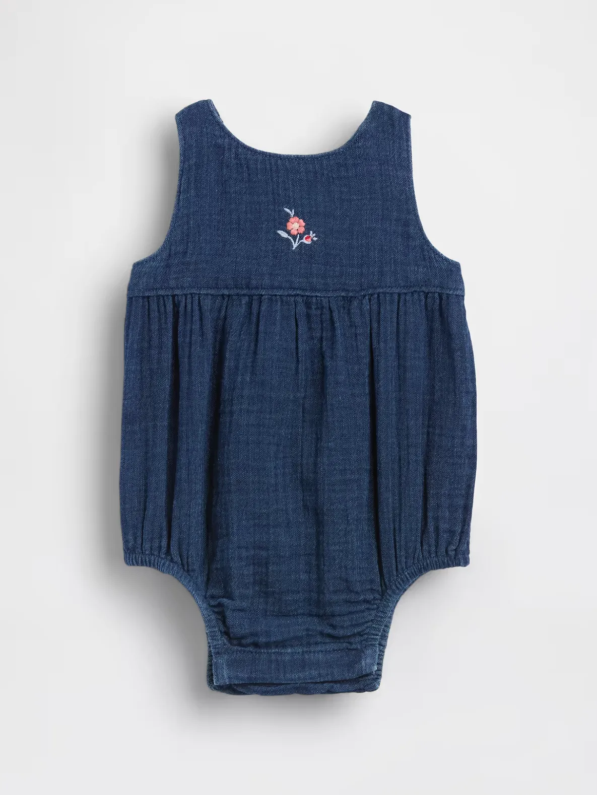 Baby Cotton Gauze Denim Bubble Bodysuit