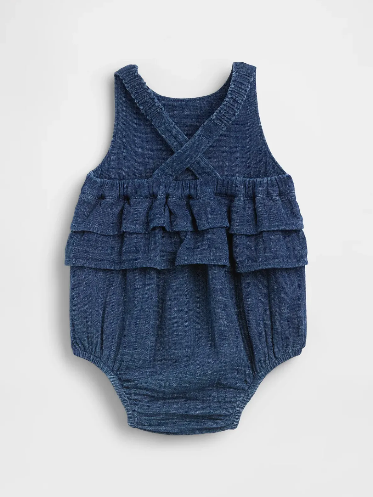 Baby Cotton Gauze Denim Bubble Bodysuit