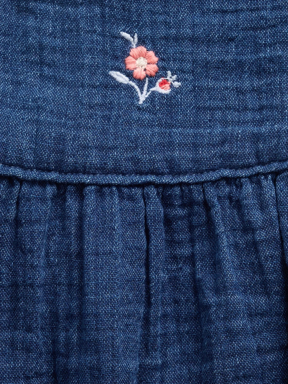 Baby Cotton Gauze Denim Bubble Bodysuit
