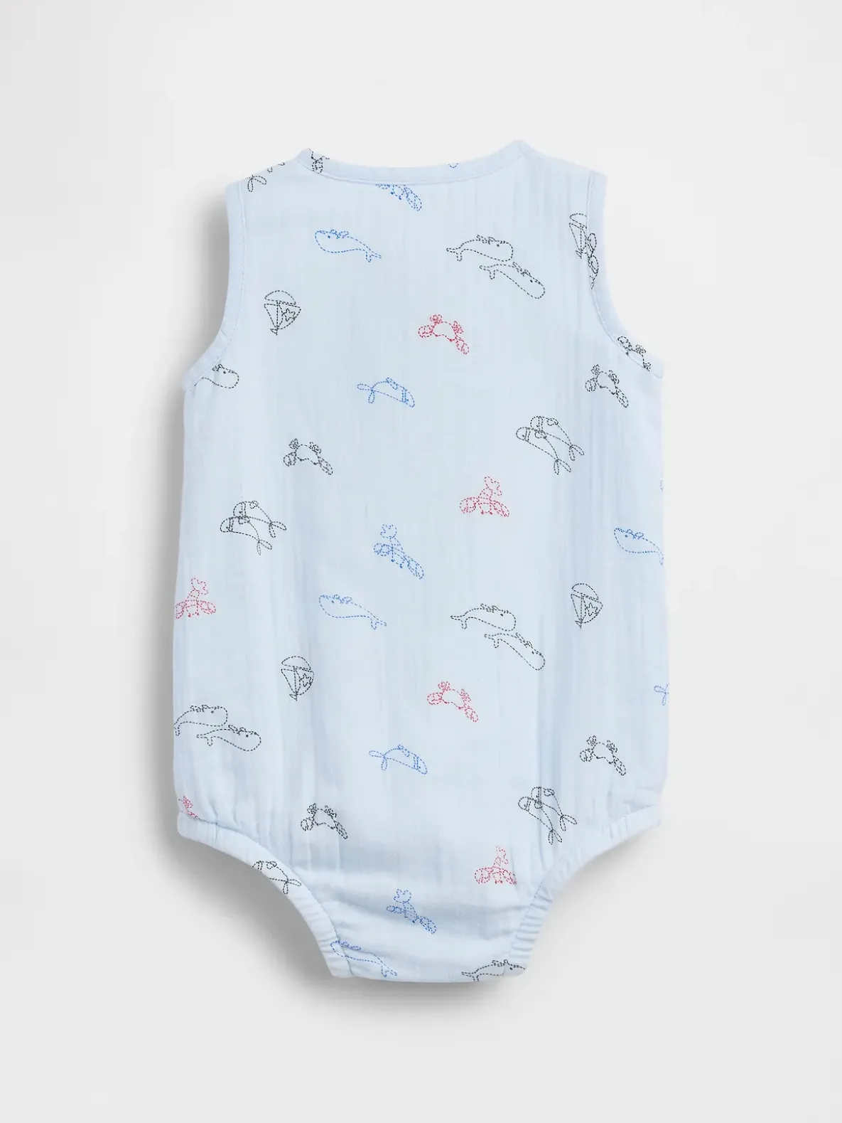 Baby Cotton Gauze Henley Pocket Tank Bodysuit