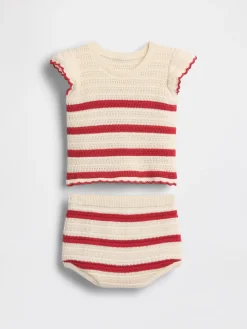 Baby Crochet Stripe Outfit Set