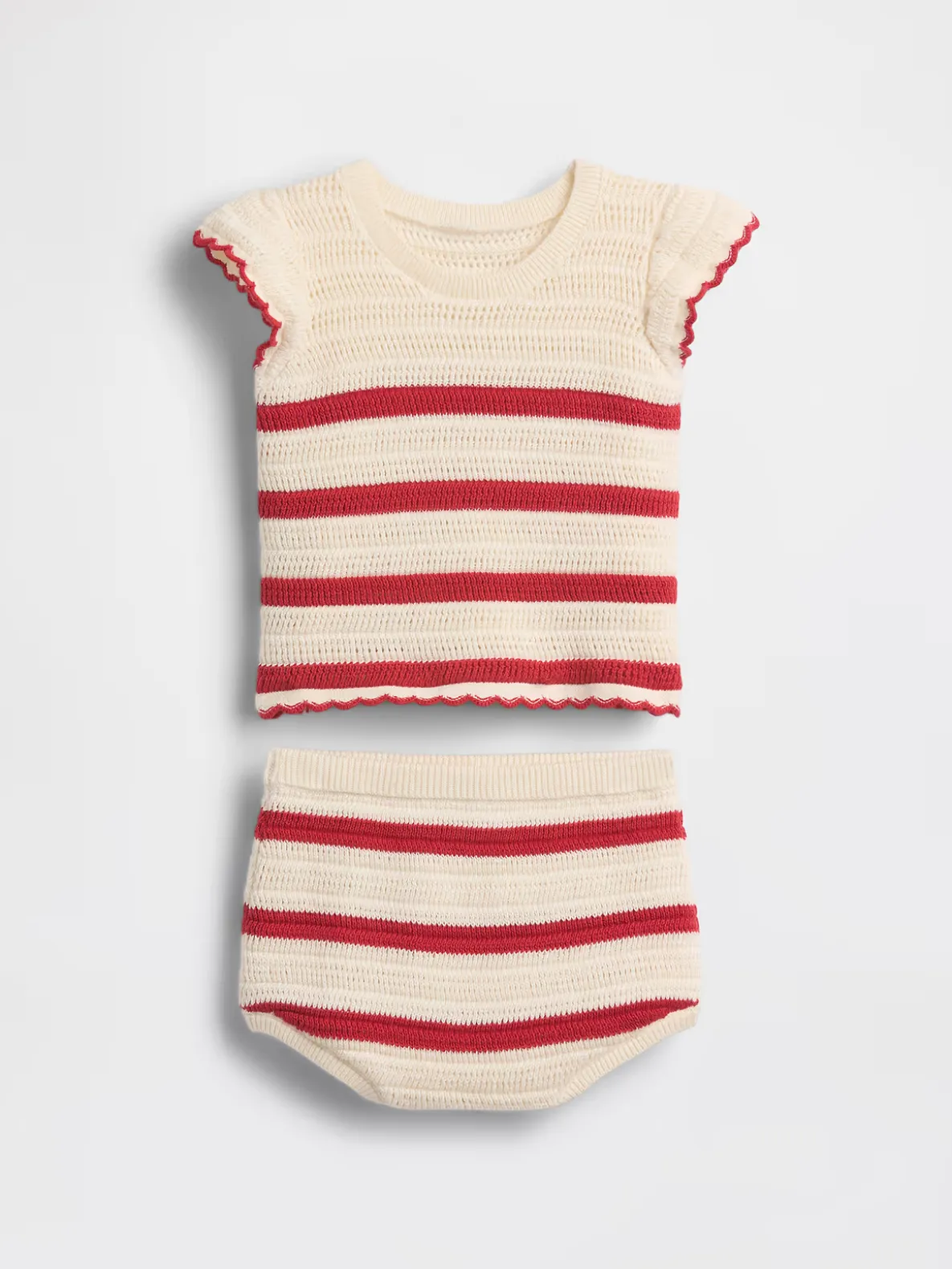 Baby Crochet Stripe Outfit Set