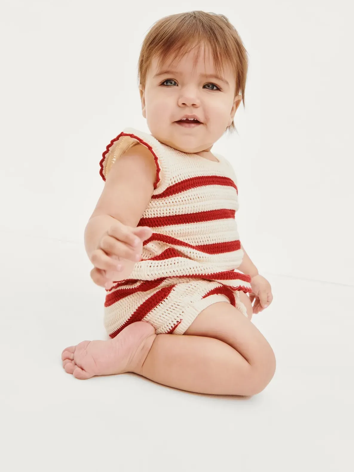 Baby Crochet Stripe Outfit Set