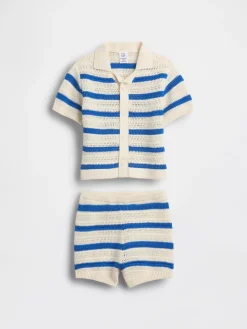 Baby Crochet Stripe Outfit Set
