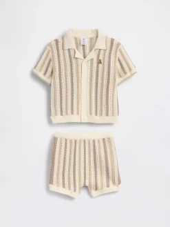 Baby Crochet Stripe Outfit Set