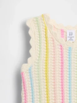 Baby Crochet Stripe Tank Outfit Set