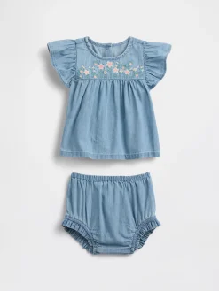 Baby Denim Embroidered Outfit Set