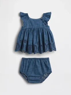 Baby Denim Eyelet Outfit Set