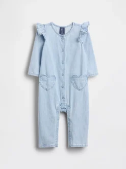 Baby Denim Heart Pocket One-Piece