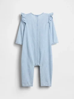 Baby Denim Heart Pocket One-Piece