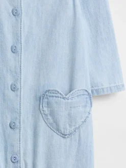 Baby Denim Heart Pocket One-Piece