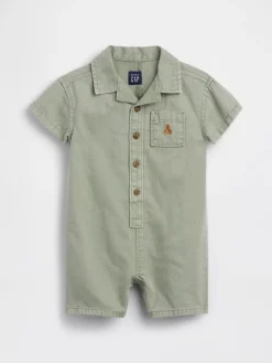 Baby Denim Pocket Shorty One-Piece