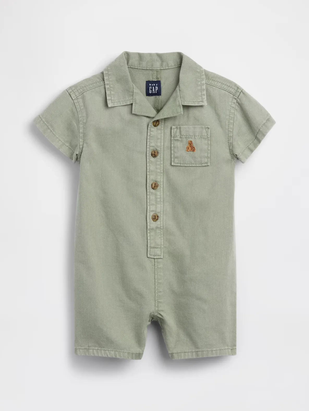 Baby Denim Pocket Shorty One-Piece