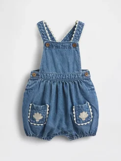 Baby Denim Shell Pocket Bubble Overalls