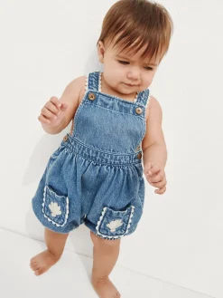 Baby Denim Shell Pocket Bubble Overalls