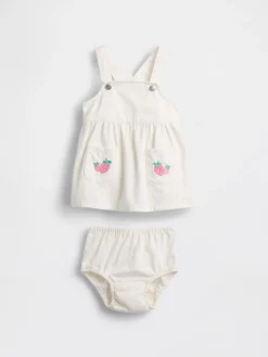 Baby Denim Strawberry Skirtall Set
