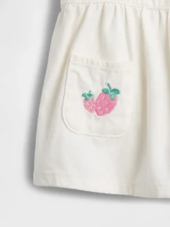 Baby Denim Strawberry Skirtall Set