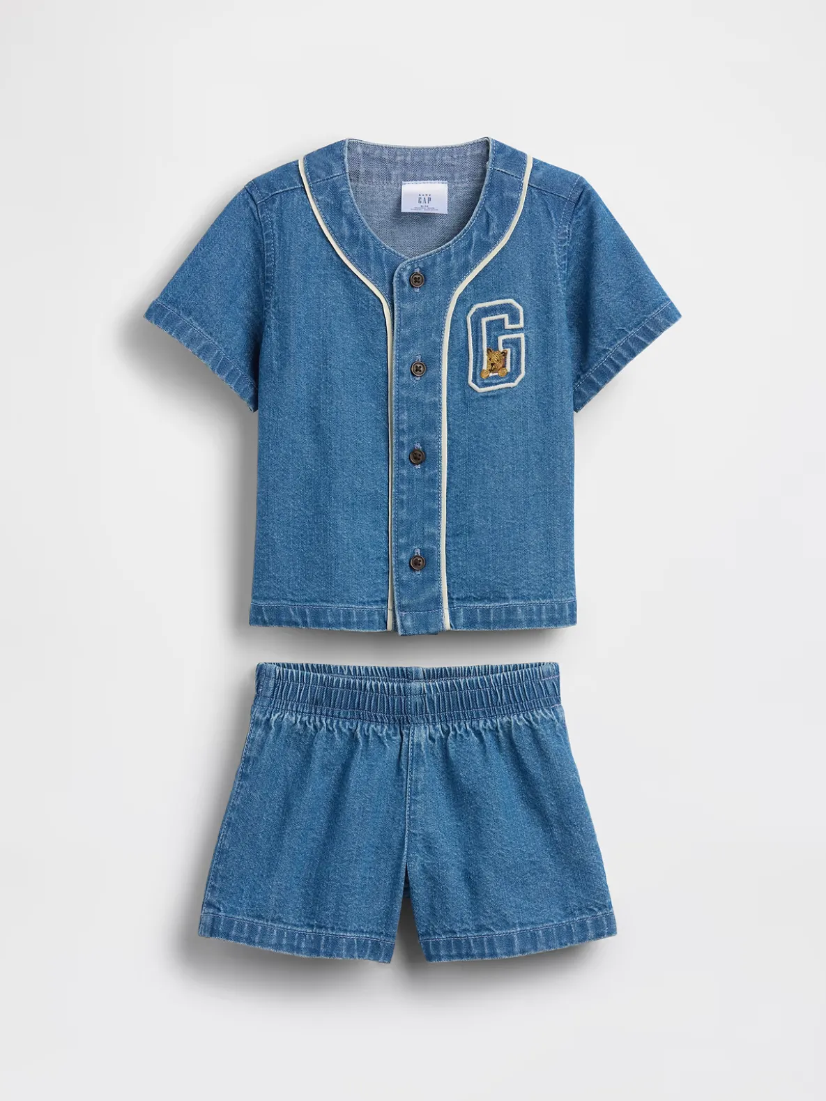 Baby Denim Varsity Outfit Set