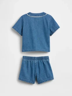 Baby Denim Varsity Outfit Set