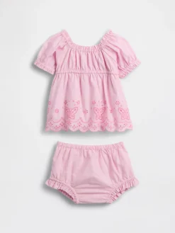 Baby Embroidered Butterfly Outfit Set